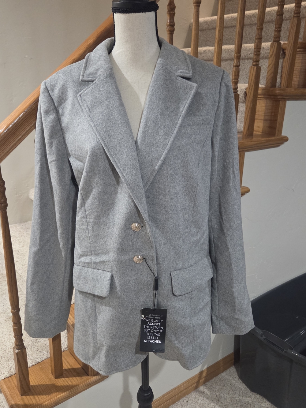 White House Black Market Light Gray Tailored Blazer